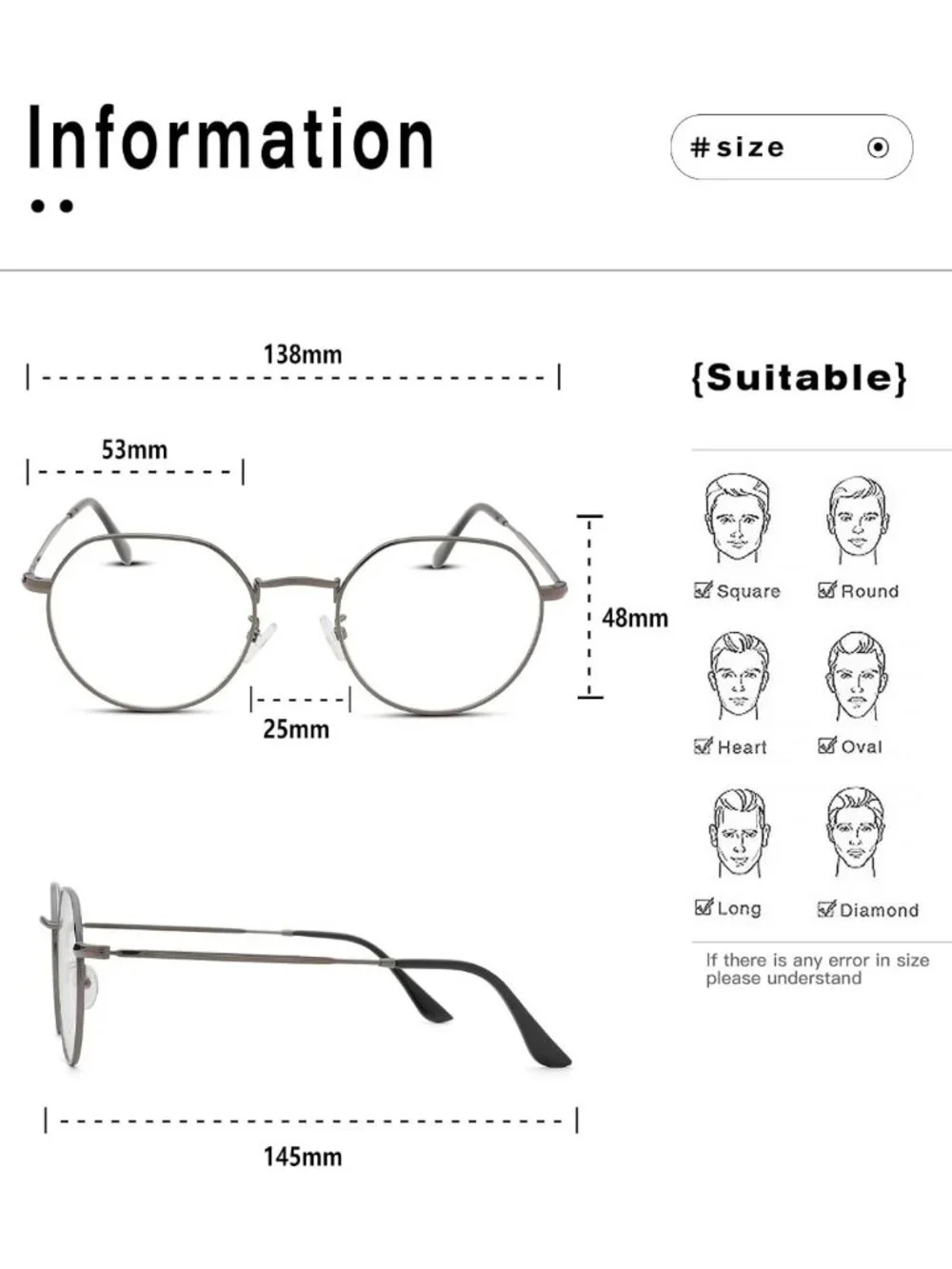 Vintage Round Metal Glasses | Clear Lens Eyewear | Retro Fashion Accessory